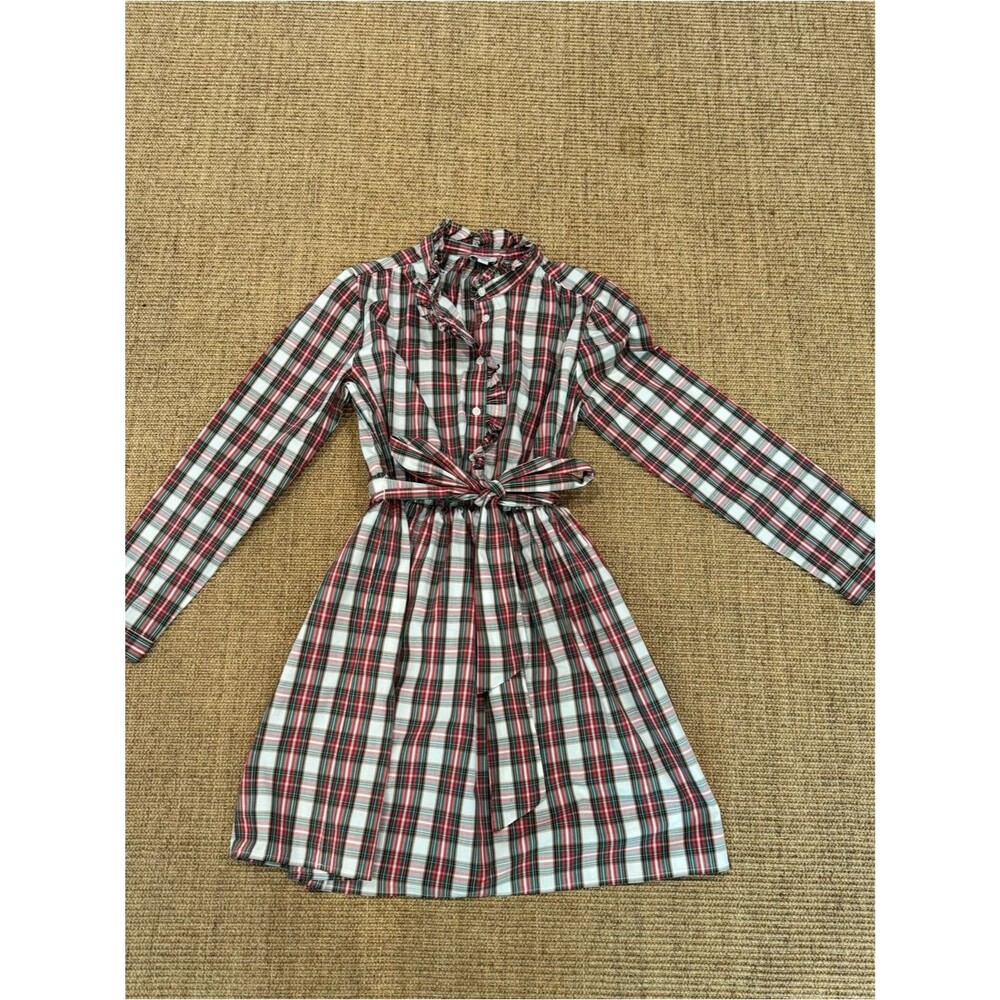 J.Crew Factory Plaid Button-Up Belted Shirt Dress